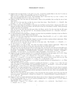 PROBABILITY EXAM 1 (1) Suppose there are three horses, A, B