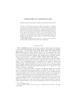 APPROACHES TO CONDITIONAL RISK 1. Introduction