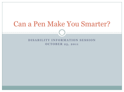 Can a Pen Make you Smarter? - Association on Higher Education