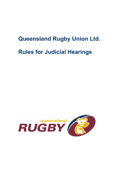 Queensland Rugby Union Ltd. Rules for Judicial