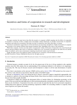 Incentives and forms of cooperation in research and development