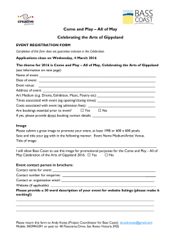 Come and Play &ndash; All of May Celebrating the Arts of Gippsland