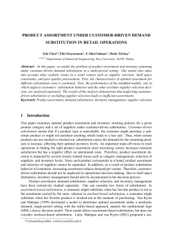 PRODUCT ASSORTMENT UNDER CUSTOMER