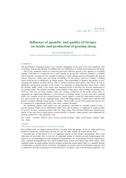 Influence of quantity and quality of forages on intake and production