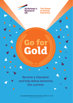 Become a champion and help defeat dementia this summer
