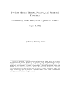 Product Market Threats, Payouts, and Financial
