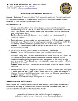 Motorcycle Trauma Response &ndash; Talking Points