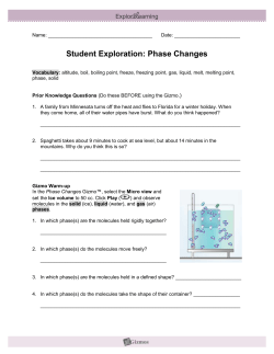 Student Exploration: Phase Changes