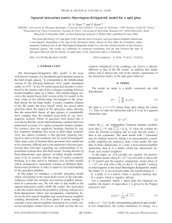 Squared interaction matrix Sherrington