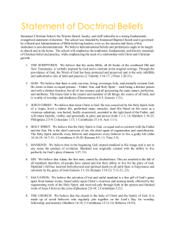 Statement of Doctrinal Beliefs