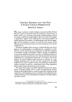 Central Banking And The Fed A Public Choice