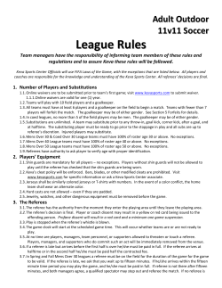 League Rules - Keva Sports Center