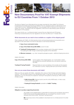 New Documentary Proof for VAT-Exempt Shipments to EU