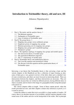 Introduction to Teichm&uuml;ller theory, old and new, III