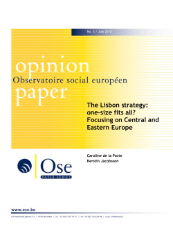 The Lisbon strategy: one-size fits all? Focusing on Central and