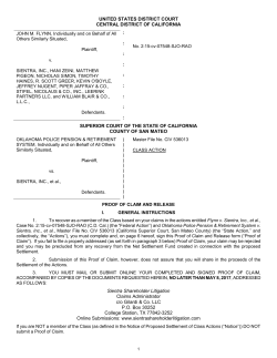 UNITED STATES DISTRICT COURT CENTRAL DISTRICT OF