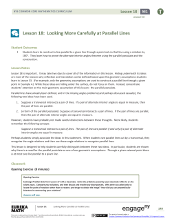 Geometry Module 1, Topic C, Lesson 18: Teacher