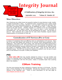 Integrity Journal - Integrity Services, Inc