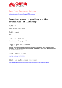 Computer games - pushing at the boundaries of literacy