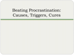 Beating Procrastination Part One: Causes
