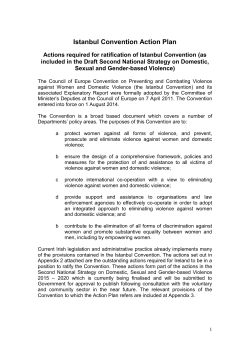 Istanbul Convention Action Plan - The Department of Justice and