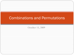Combinations and Permutations