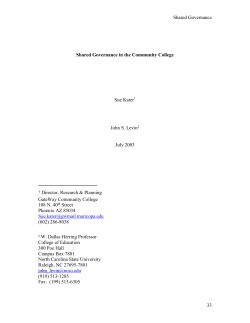 Shared Governance in Community Colleges in the Global Economy