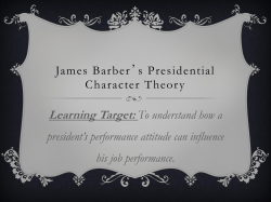 James Barber`s Presidential Character Theory