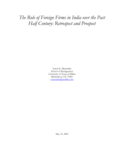 The Role of Foreign Firms in India over the Past Half Century