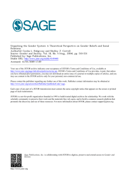 Unpacking the Gender System: A Theoretical Perspective on Gender