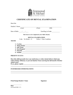 Dental Exam Form