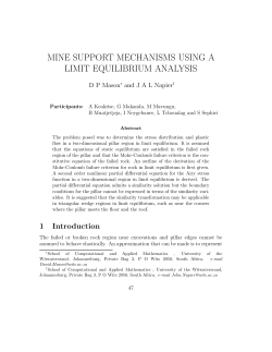 MINE SUPPORT MECHANISMS USING A LIMIT EQUILIBRIUM