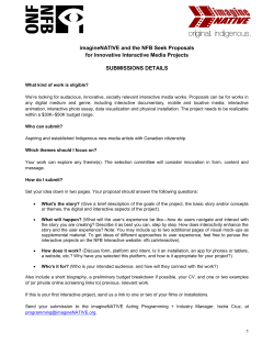 imagineNATIVE and the NFB Seek Proposals for Innovative