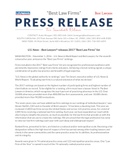 press release - Best Law Firms, US News and Best Lawyers
