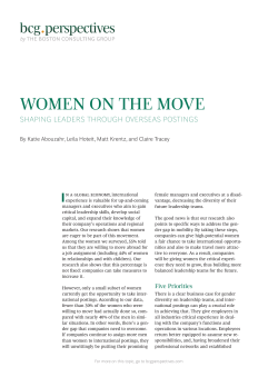 Women on the Move: Shaping Leaders Through Overseas