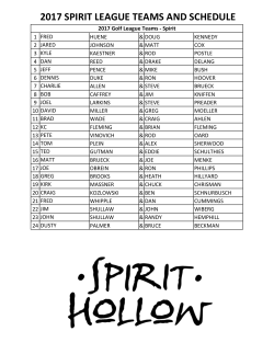 2017 spirit league teams and schedule