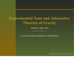 Experimental Tests and Alternative Theories of Gravity