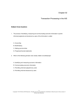 Chapter 02 Transaction Processing in the AIS Multiple Choice