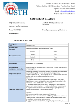 Signal Processing - Dr. Nguyen Cong Phuong