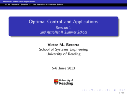 Optimal Control and Applications - Session 1 2nd AstroNet