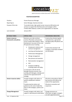 Key Relationships - Creative New Zealand