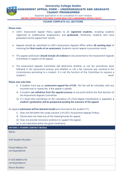 Assessment Appeal Form - University College Dublin