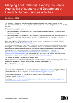 Mapping Tool - Department of Human Services, Victoria, Australia
