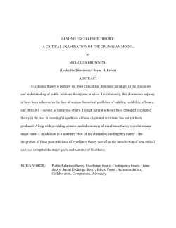 BEYOND EXCELLENCE THEORY - UGA Electronic Theses and