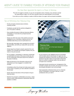 agent`s guide to durable power of attorney for