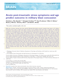 Acute post-traumatic stress symptoms and age predict outcome in