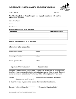 3-3: Authorization for Programs to Release Information