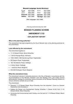 monash planning scheme