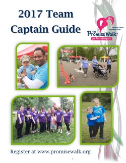 2017 Team Captain Guide - The Promise Walk for Preeclampsia