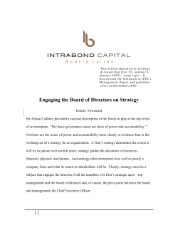 Engaging the Board of Directors on Strategy